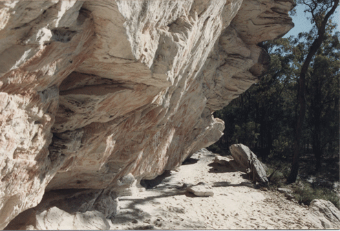 Sandstone cliffs; a cultural site.
